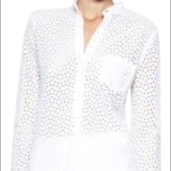 BCBG MaxAzria Lola BLACK Eyelet Blouse - Picture 1 of 8